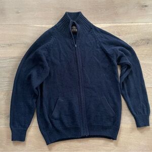 Matices de Los Andes 100% alpaca navy blue zip up cardigan - estimated small
